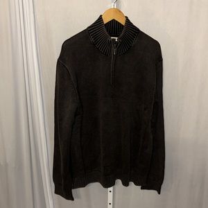 Goodthreads Soft Cotton Quarter Zip Washed Black Sweater Washed XXL NWT